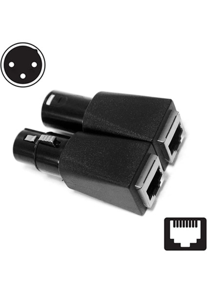 Dmx - RJ45 Konnektörü RJ45 Ethernet - 3 Pin Xlr Dmx Dişi ve Erkek Adaptör Setleri (3pın 1 Çift) (Yurt Dışından)