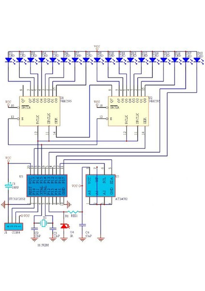 Düz Dönme LED Nokta Matris Ekran Dıy Kiti 51 Tek Çipli Mikrobilgisayar Kaynak Dıy Parçaları, Indirici Yok (Yurt Dışından)
