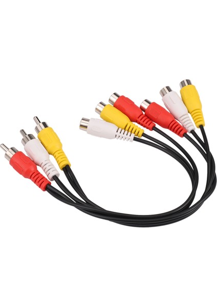 Yeni 3 Rca Erkek 6 Rca Dişi Fiş Splitter Ses Tv DVD Video Adaptörü Av Kablosu (Yurt Dışından)