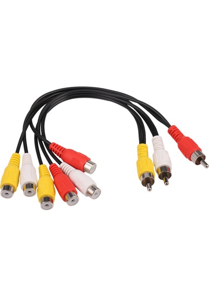 Yeni 3 Rca Erkek 6 Rca Dişi Fiş Splitter Ses Tv DVD Video Adaptörü Av Kablosu (Yurt Dışından)