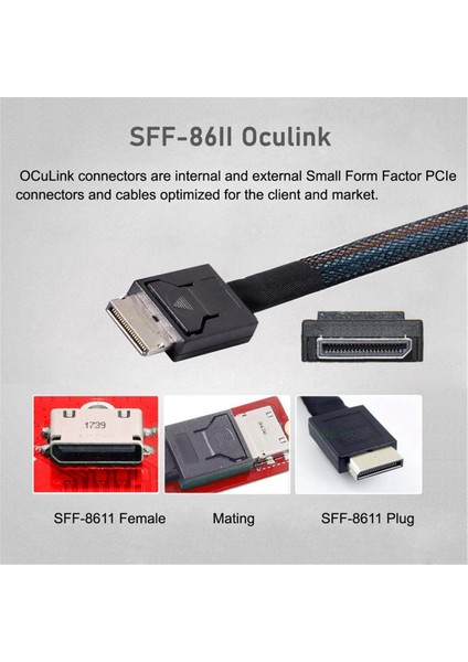 2230 Nvme M.2 Erkek - Oculink SFF-8612 SFF-8611 Pcı-E4.0 67 Pin Dişi Dikey Ana Bilgisayar Adaptörü Nvme U.2 SSD Egpu Için (Yurt Dışından)