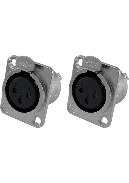 Xlr Dişi Jak 3 Pin - Panel Montajlı Jak D Serisi Boyut Xlr-F - 4 Paket (Yurt Dışından)