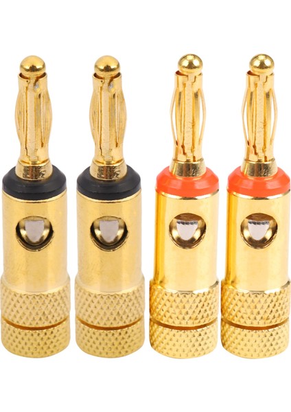 Altın Kaplama Muz Fiş 2 Kırmızı 2 Siyah 4mm 4 Adet LL68-4BP1 (Yurt Dışından)