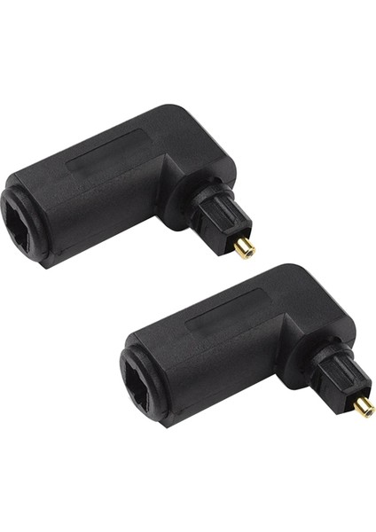 2 Adet Dijital Ses Video Kabloları Dijital Optik 90 Derece Ses Kablosu Adaptörü Erkekten Dişiye Dik Açı Toslink (Yurt Dışından)