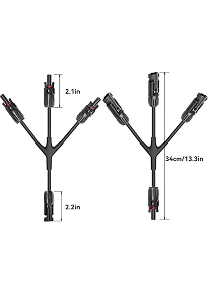 Şube Güneş Konnektörleri Güneş Paneli Paralel Adaptör 1 Çift Splitter Güneş Kablosu Tel Fiş Aracı Kiti Güneş Panelı Için (Yurt Dışından) fiyatları