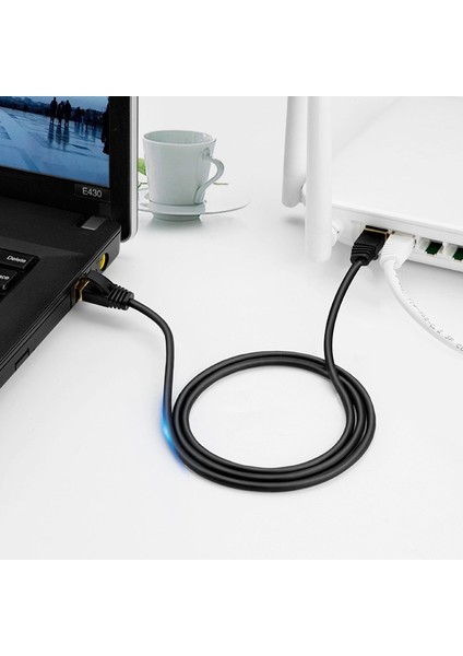 Cat8 Ethernet Kablosu 40 Gbps Uyumlu CAT6E Anti Koruyucu 26AWG Altın Kaplama RJ45 Yönlendirici Anahtarı Için Konnektör, 6.6ft/2 M (Yurt Dışından)