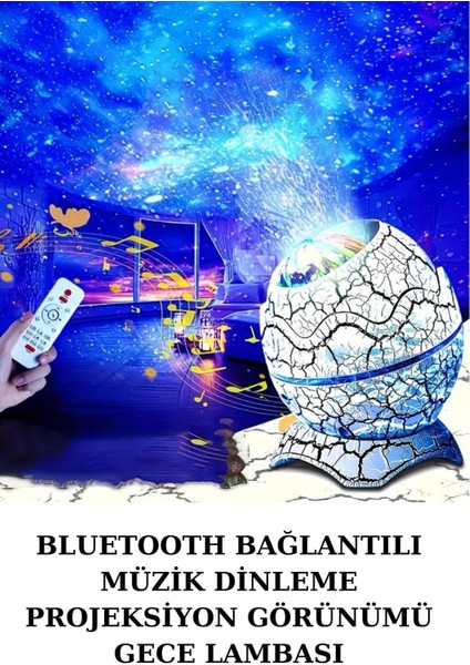 Dinozor Yumurtası Gece Masa Lambası Bluetooth Hoparlör 14 Renk Seçeneği