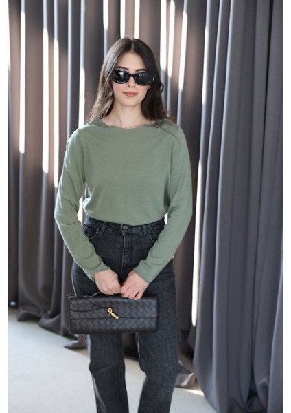 Naturel Yaka Oversize Ince Triko