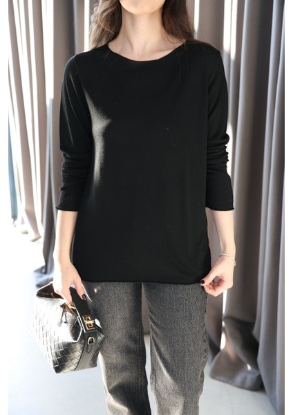 Naturel Yaka Oversize Ince Triko
