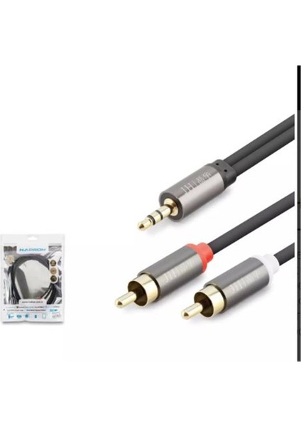 HDX1067 3.5mm To 2rca Kablo 2lıne Gold 1.5m Siyah