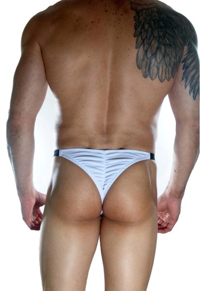 Miraxx Erkek Beyaz Arkası Büzgülü Brazillian Slip