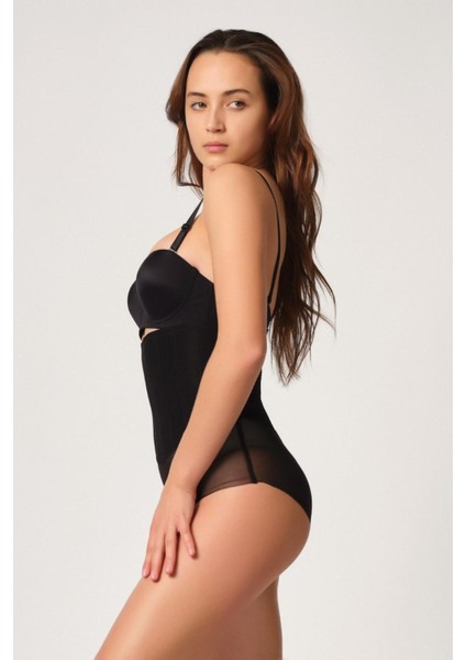 Miraxx Siyah Mı Emay 2945 Tül Karyokalı Slip Lazer Korse