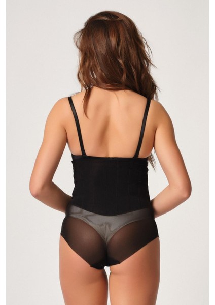 Miraxx Siyah Mı Emay 2945 Tül Karyokalı Slip Lazer Korse