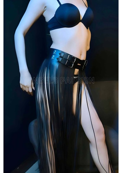 Püsküllü Deri Etek Harness - BRF1090