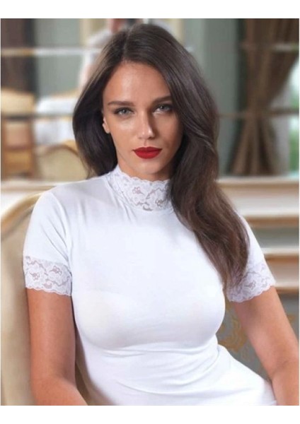 Miraxx Şahinler Bayan Dantelli Yarım Kollu Atlet B628