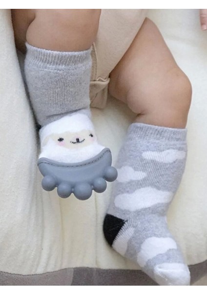 Babyjem Silikon Diş Kaşıyıcılı Havlu Bebek Çorap Gri fiyatları