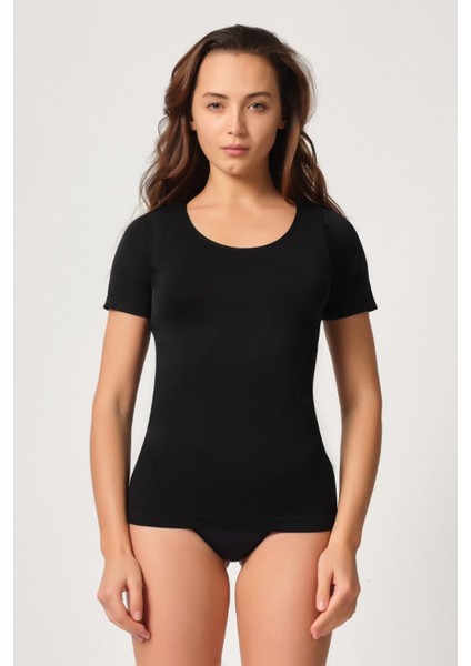 Miraxx Siyah Mı Emay 5004 Soft Yarım Kollu Atlet