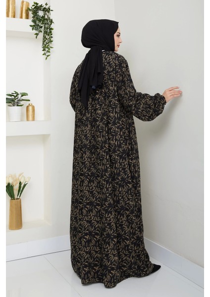 Şık ve Rahat Robalı Büyük Beden Viskon Anne Elbisesi Taş indirimleri