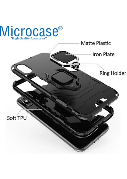Samsung Galaxy S25 Plus ile Uyumlu Batman Serisi Yüzük Standlı Armor Kılıf - Siyah AL3349 modelleri