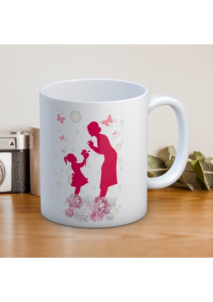 Annelerin Vazgeçilmezi Sevgi Dolu Kupa Tasarımlı 1 Adet Seni Çok Seviyorum Anneciğim Yazılı Anneler Günü Hediyelik Kupa modelleri