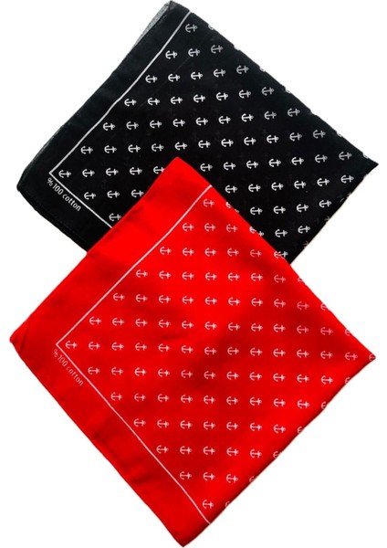 100% Pamuklu Çapa Desenli Bandana Kare Pamuklu Kumaş