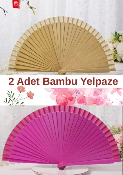 2'li Kaliteli Bambu Yelpaze