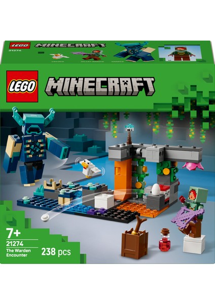 ® Minecraft® Bekçi Karşılaşması 21274 - 7 Yaş ve Üzeri Çocuklar Için Yaratıcı Oyuncak Yapım Seti (238 Parça)
