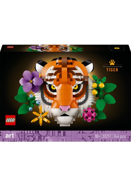 ® Art Fauna Koleksiyonu – Kaplan 31217 - Yetişkinler Için Çiçekli Dekoratif Model Yapım Seti (744 Parça)