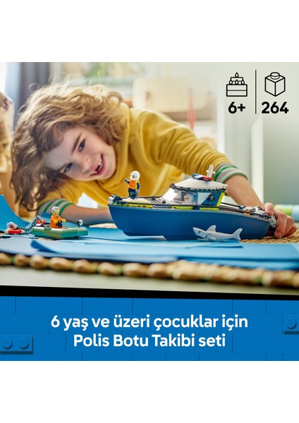 ® City Polis Teknesi Takibi 60456 - 6 Yaş ve Üzeri Çocuklar Için Yaratıcı Oyuncak Yapım Seti (264 Parça)