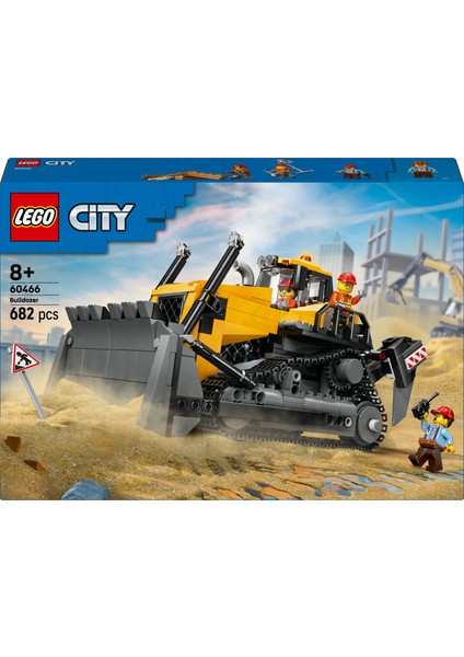 ® City Sarı Buldozer 60466 - 8 Yaş ve Üzeri Çocuklar Yaratıcı Oyuncak Yapım Seti (682 Parça)