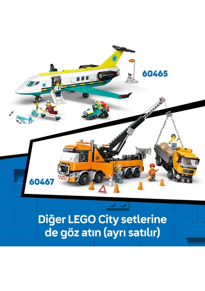 ® City Sarı Buldozer 60466 - 8 Yaş ve Üzeri Çocuklar Yaratıcı Oyuncak Yapım Seti (682 Parça)