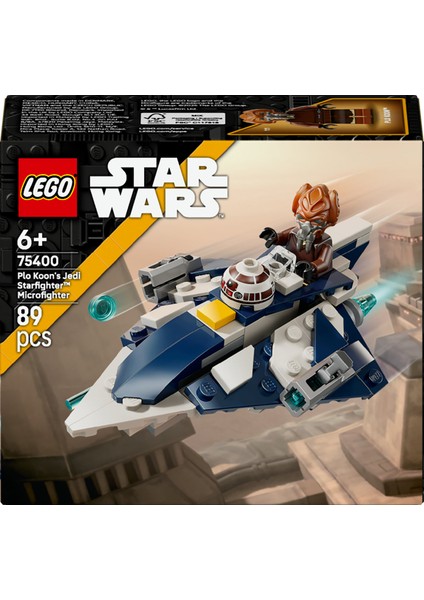® Star Wars: Klon Savaşları Plo Koon'un Jedi Starfighter™ Mikro Savaşçısı 75400 - 6+ Çocuklar Için Oyuncak Yapım Seti (89 Pr)