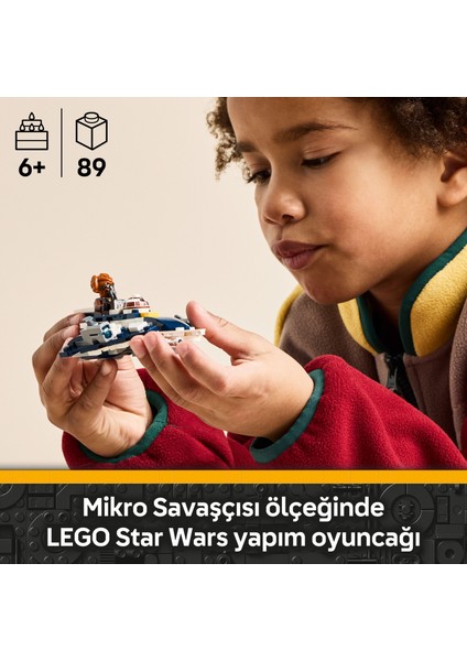® Star Wars: Klon Savaşları Plo Koon'un Jedi Starfighter™ Mikro Savaşçısı 75400 - 6+ Çocuklar Için Oyuncak Yapım Seti (89 Pr)