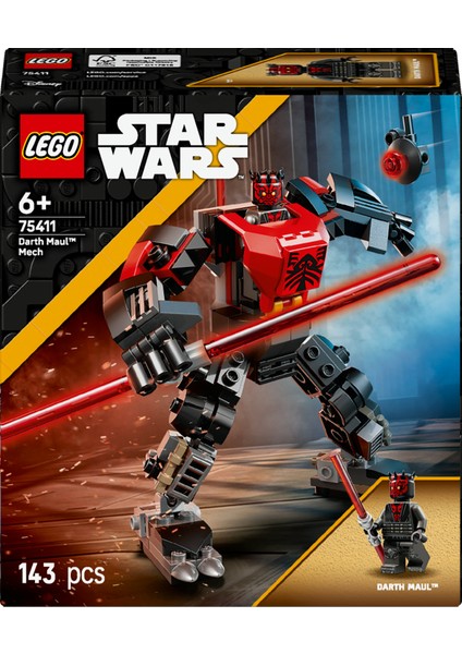 ® Star Wars: Klon Savaşları Darth Maul™ Robotu 75411 - 6 Yaş ve Üzeri Çocuklar Için Yaratıcı Oyuncak Yapım Seti (143 Parça)