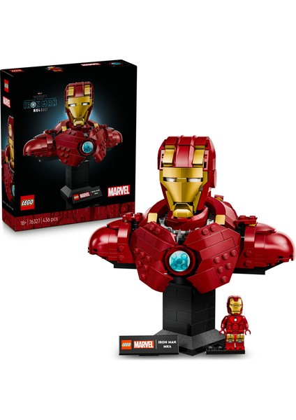 ® ǀ Marvel Iron Man Mk4 Büstü 76327 - Yetişkinler Için Minifigür Içeren Yaratıcı Yapım Seti (436 Parça)