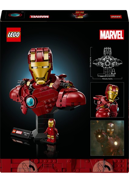 ® ǀ Marvel Iron Man Mk4 Büstü 76327 - Yetişkinler Için Minifigür Içeren Yaratıcı Yapım Seti (436 Parça)