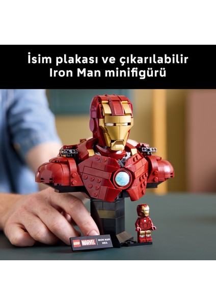 ® ǀ Marvel Iron Man Mk4 Büstü 76327 - Yetişkinler Için Minifigür Içeren Yaratıcı Yapım Seti (436 Parça)