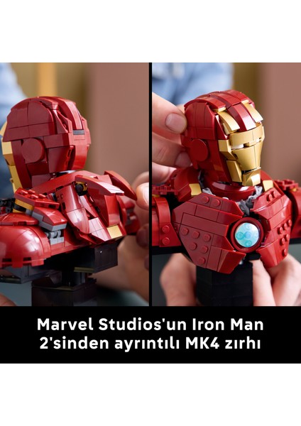 ® ǀ Marvel Iron Man Mk4 Büstü 76327 - Yetişkinler Için Minifigür Içeren Yaratıcı Yapım Seti (436 Parça)