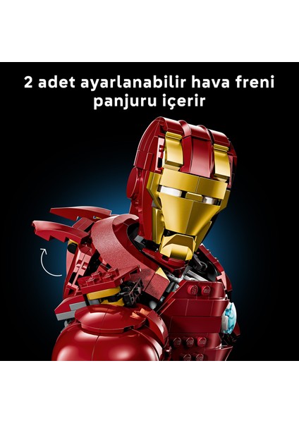 ® ǀ Marvel Iron Man Mk4 Büstü 76327 - Yetişkinler Için Minifigür Içeren Yaratıcı Yapım Seti (436 Parça)