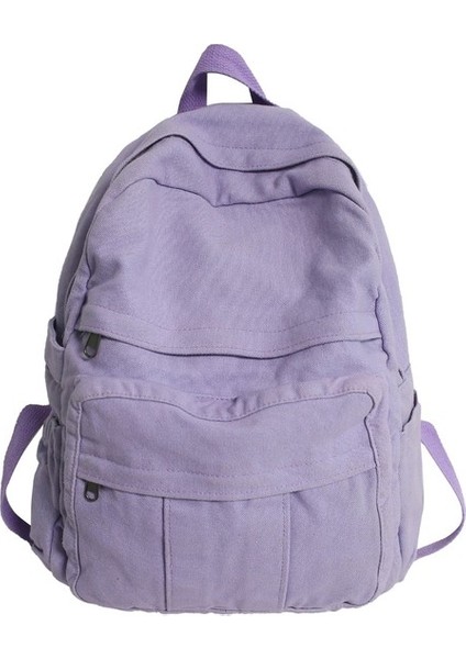 Mkjınmeı Büyük Kapasiteli Çok Bölmeli Öğrenci Sırt Çantası - Kahverengi (Yurt Dışından)