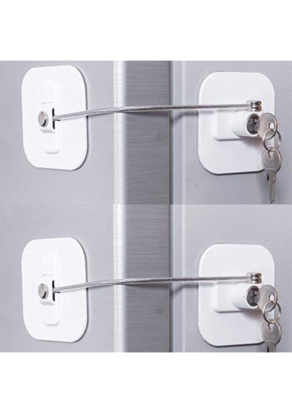 Buzdolabı Kilidi, Yetişkinler Için Anahtarlı Mini Buzdolabı Kilidi, Buzdolabı Kilidi, Dolap Kapısı (Beyaz 2 Paket) (Yurt Dışından)