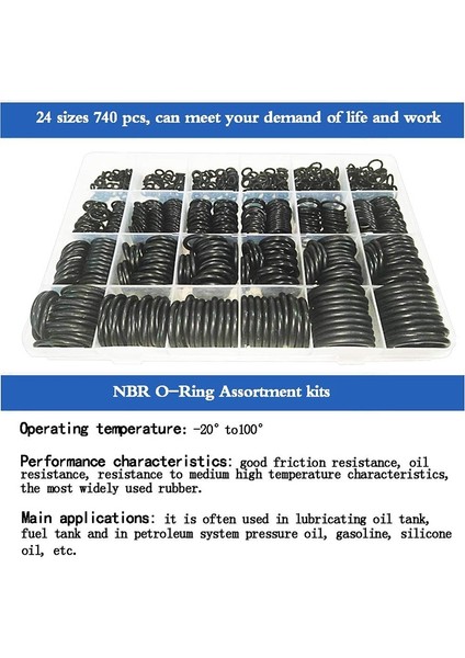 740 Adet Nbr Conta Halkası Takımı Kalınlık 1,5 mm 2,4 mm 3,1 mm Nitril Kauçuk Nbr O-Ring Conta Sızdırmazlık Halkası (Yurt Dışından)