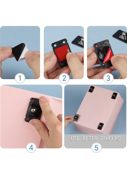 16 Adet Siyah Mini Tekerler Tekerlekler Kendinden Yapışkanlı Paslanmaz Çelik Macun 360 Derece Rotasyon Çöp Tenekesi Tekeri (Yurt Dışından) modelleri