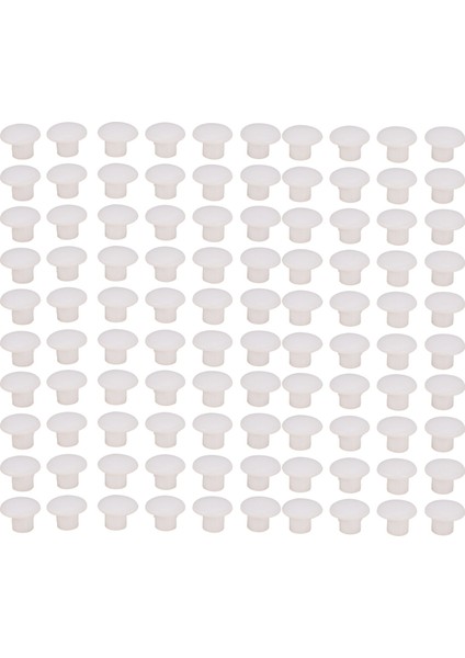 100 Adet Ev Mobilya Dekoru 5 mm Beyaz Plastik Delik Delme Kapağı (Yurt Dışından)