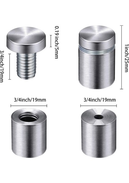 25 Paket Reklam Vidaları Standoff Mounts Cam Sanat Eserleri ve Tabela Gösterimleri Için Cam Akrilik Çivi (3/4 x 1 Inç) (Yurt Dışından) fırsatları