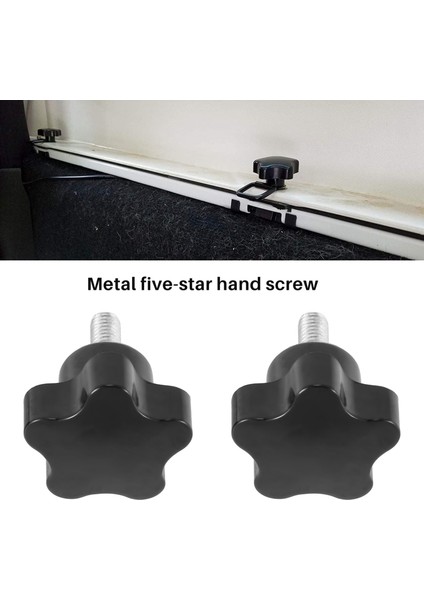 M6 x 15MM Erkek Dişli Vida Yıldız Başlı Kilitleme Vidası Kolu Siyah 2 Adet (Yurt Dışından)