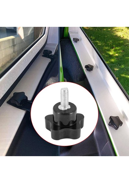 M6 x 15MM Erkek Dişli Vida Yıldız Başlı Kilitleme Vidası Kolu Siyah 2 Adet (Yurt Dışından)