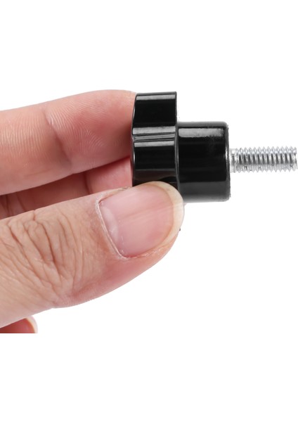 M6 x 15MM Erkek Dişli Vida Yıldız Başlı Kilitleme Vidası Kolu Siyah 2 Adet (Yurt Dışından)