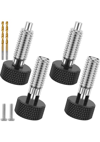 4 Adet El Geri Çekilebilir Yaylı Piston Yivli Saplı Paslanmaz Çelik Kilitli M6 Tipi Serbest Bırakma Pimleri (Yurt Dışından)