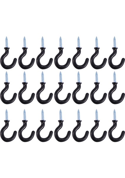 50 Adet 1.1 Inç Fincan Kupa Kancaları Omuzlu Metal Vidalı Plastik Kaplamalı Asılı Siyah (Yurt Dışından) fiyatları